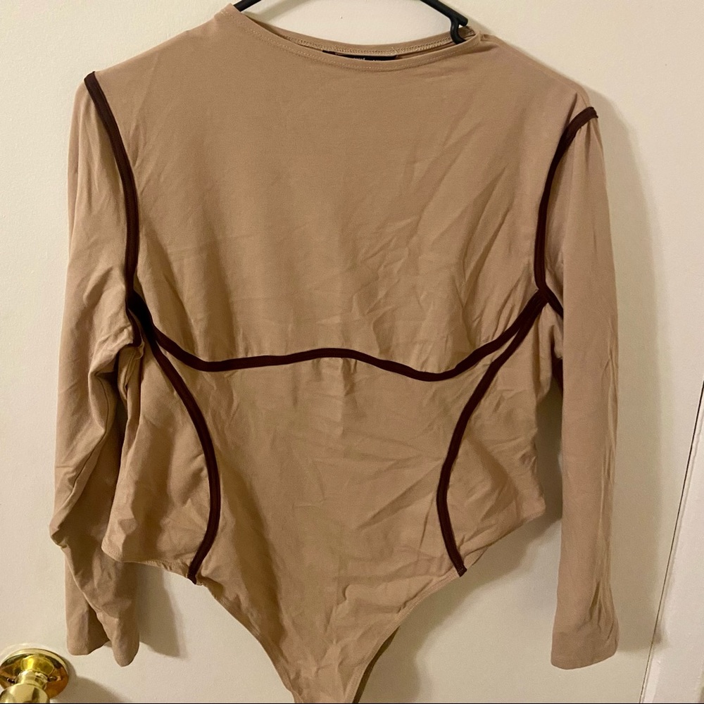 Tan Bodysuit by SHEIN